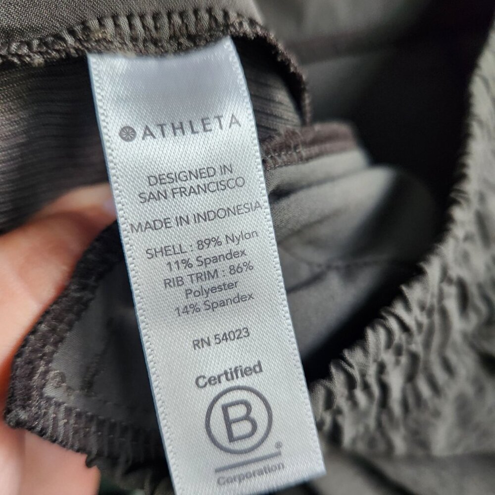 Athleta Pants 10 Green Women's Textured Brooklyn Jogger Pant Seersucker - Picture 11 of 11